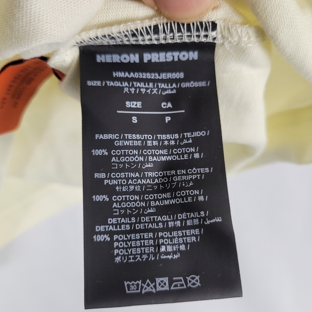 Heron Preston Cream Short Sleeve Tee - Picture 8 of 14